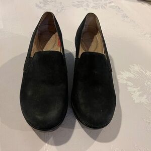 Dansko Black Suede Addy Clogs Style # 9705100202